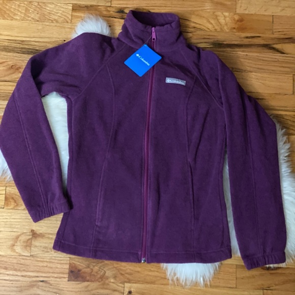 COLUMBIA Benton Springs Purple Fleece w Zip NWT - Picture 2 of 3
